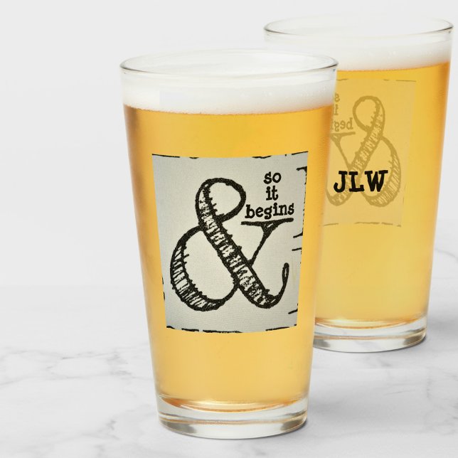Copo De Pint Ampersand Symbol E Começa A Divertir-Se (Criador carregado)