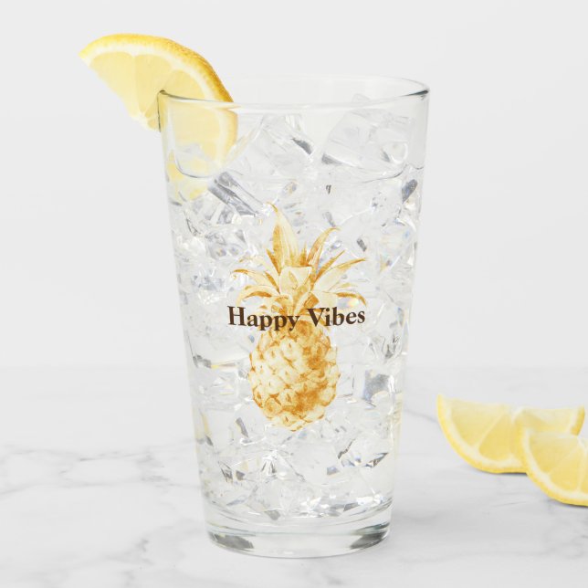 Copo De Pint Ananás Dourado amarelo (Gelo frontal)