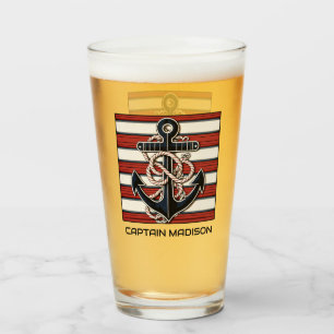 Copo De Pint Âncora Náutica de Texto Personalizado