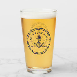 Copo De Pint Ancoragem Náutica e Arranque Nome do Barco Marinho