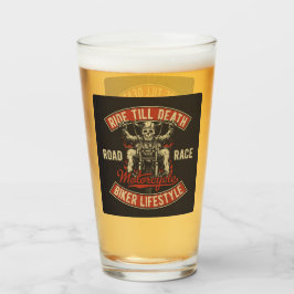 Copo De Pint Andar até a Morte Motoqueiro Estilo de Vida Cervej