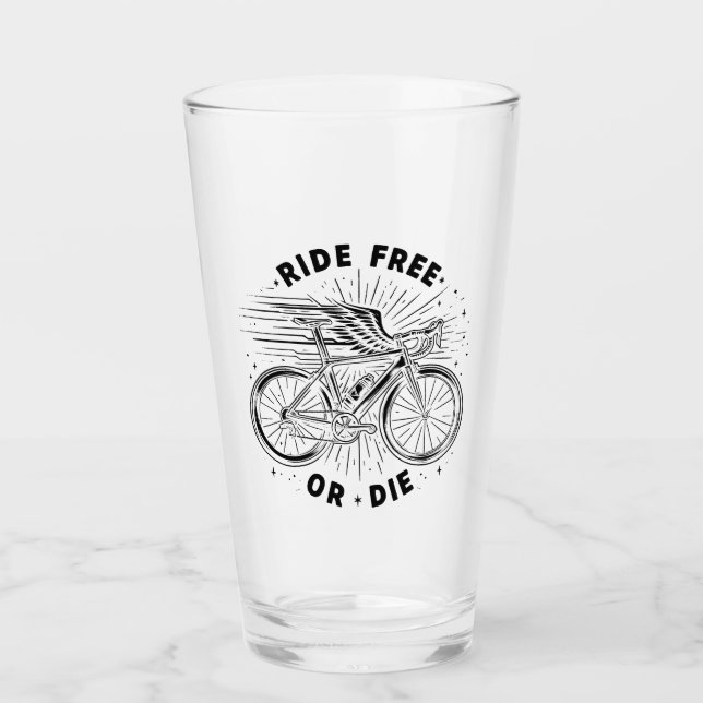 Copo De Pint Andar de Bicicleta Livre ou Morrer (Frente)