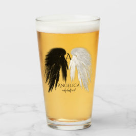 Copo De Pint ANGEL WINGS Monograma "Apenas Meia Mau" Engraçado