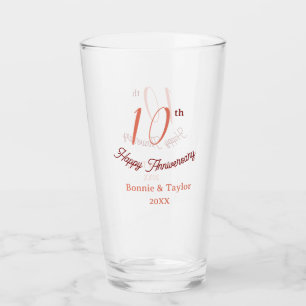 Copo De Pint aniversário de 10 anos de casamento nome pastel pê