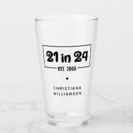 Copo De Pint Aniversário de 21 anos 21 personalizado em 24 de a