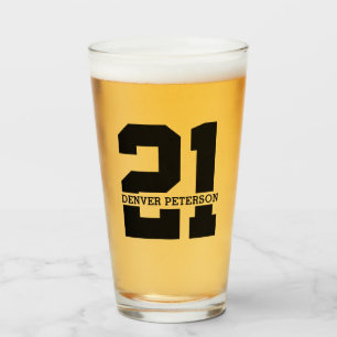 Copo De Pint Aniversário de 21 anos de Nome Personalizado Moder