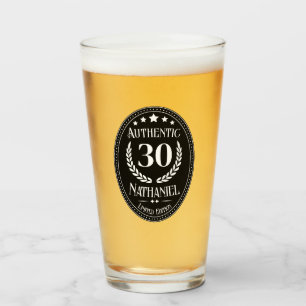 Copo De Pint Aniversário de 30 anos de Autenticação Preta de Vi