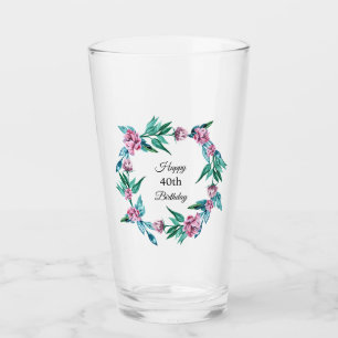Copo De Pint Aniversário de 40 anos Floral Romântico Feminina