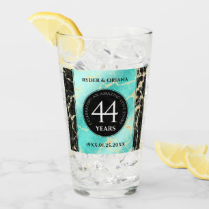 Copo De Pint Aniversário de Casamento da 44 Turquesa Elegante