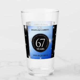 Copo De Pint Aniversário de Casamento da 67ª Estrela Sapphire
