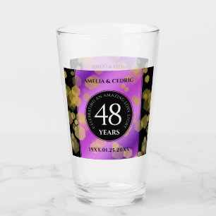 Copo De Pint Aniversário de Casamento de Ametist 48º Elegante