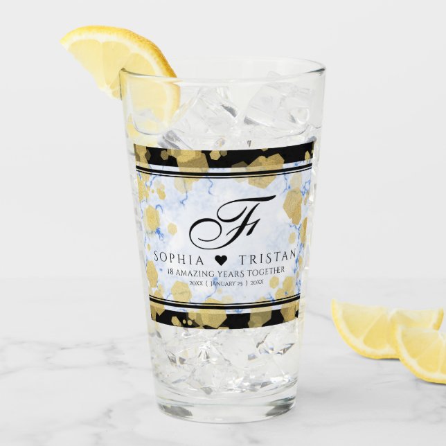 Copo De Pint Aniversário de Casamento de Porcelana 18 (Gelo frontal)