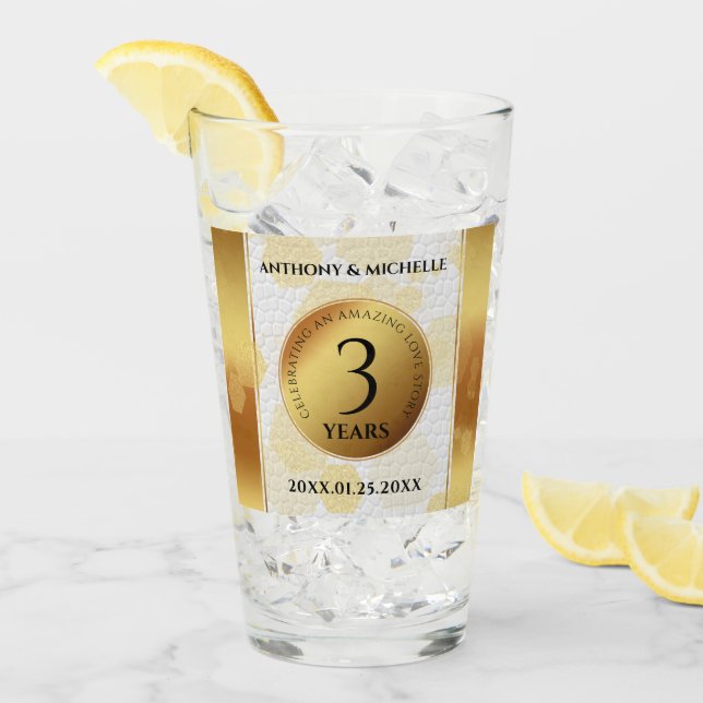 Copo De Pint Aniversário do Casamento de Couro do Elegante (Gelo frontal)