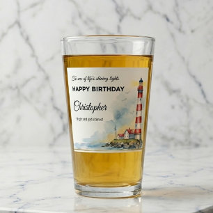 Copo De Pint Aniversário do Farol Luz Radiante Personalizado