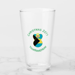 Copo De Pint Anjo Loiro da Bandeira das Bahamas no Natal Person