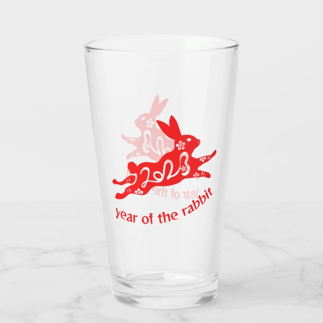 Copo De Pint Ano do Coelho Chinês, Ano Novo, Chines Zodiac (Verso)