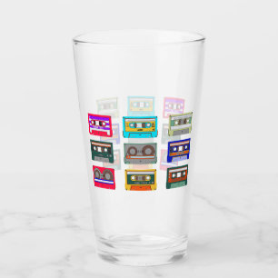 Copo De Pint Anos 80 de Cassetes Coloridas Retroativas Nostalgi