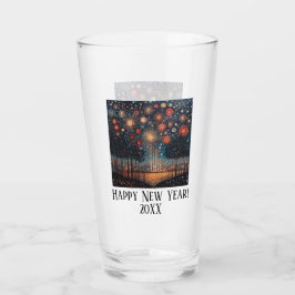 Copo De Pint Anos novos Etch Fireworks Design personalizado sem