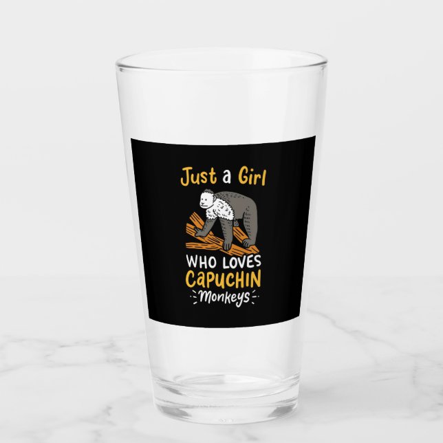 Copo De Pint Apenas Uma Menina Que Ama Macacos Capuchim (Frente)