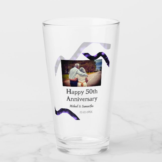 Copo De Pint aplausos para o aniversário de 50 anos adicionar n (Frente)