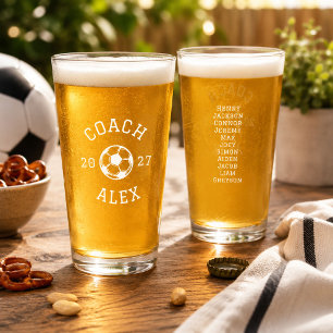 Copo De Pint Aplicativo de Agradecimento ao Treinador de Futebo