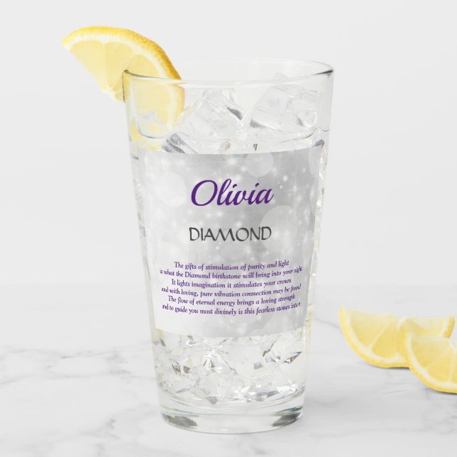 Copo De Pint April Birthstone Diamond design (Gelo frontal)