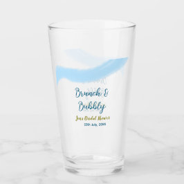 Copo De Pint Aquarela dourada azul borbulhante e enxoval de noi