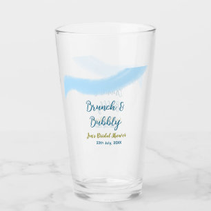 Copo De Pint Aquarela dourada azul borbulhante e enxoval de noi