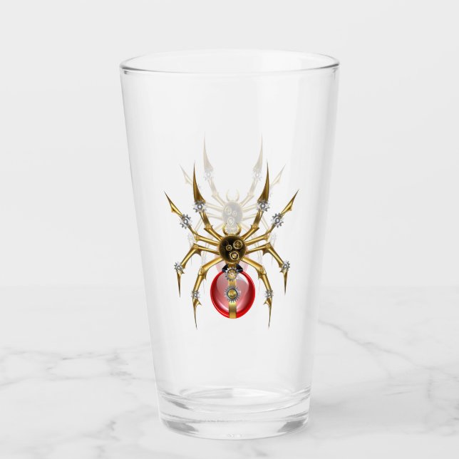 Copo De Pint Aranha steampunk em preto (Frente)