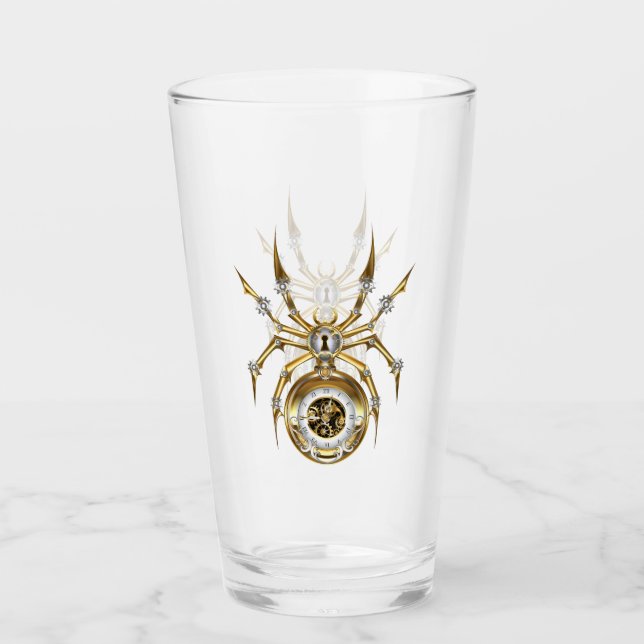 Copo De Pint Aranha Steampunk no fundo roxo (Frente)