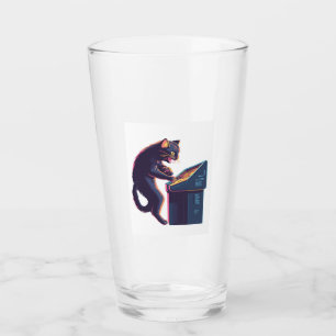 Copo De Pint Arcade Meowster � Gamer Cat Nostálgico