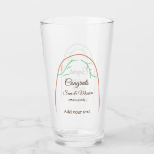 Copo De Pint Arcos laranja verde boho parabéns adicionar nome d