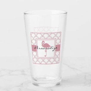Copo De Pint Art Deco Wave Patten Pink Flamingo