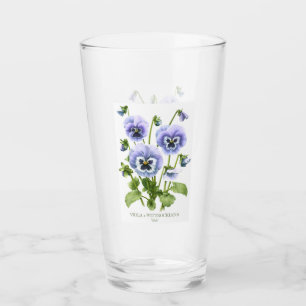 Copo De Pint Arte botânica floral dos Pansies roxos
