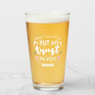 Copo De Pint Arte Cristã Floral Escura - Salm 56:3