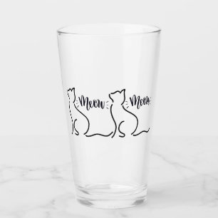 Copo De Pint Arte de Linha de Gato de Miau Design de Gato Min