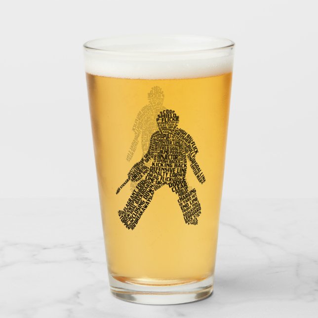 Copo De Pint Arte de Palavras de Goleiro de Hóquei em Campo (Traseira (Preenchido))