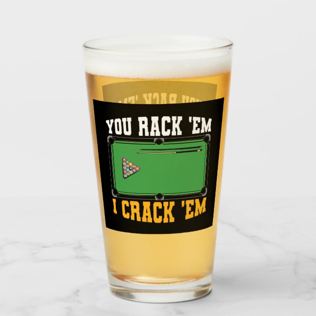 Copo De Pint arte de palavras engraçada da sala Billiards (Frente (Preenchido))