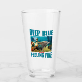 Copo De Pint Arte de Sereia de Golfinho Azul Profundo e Se Sent