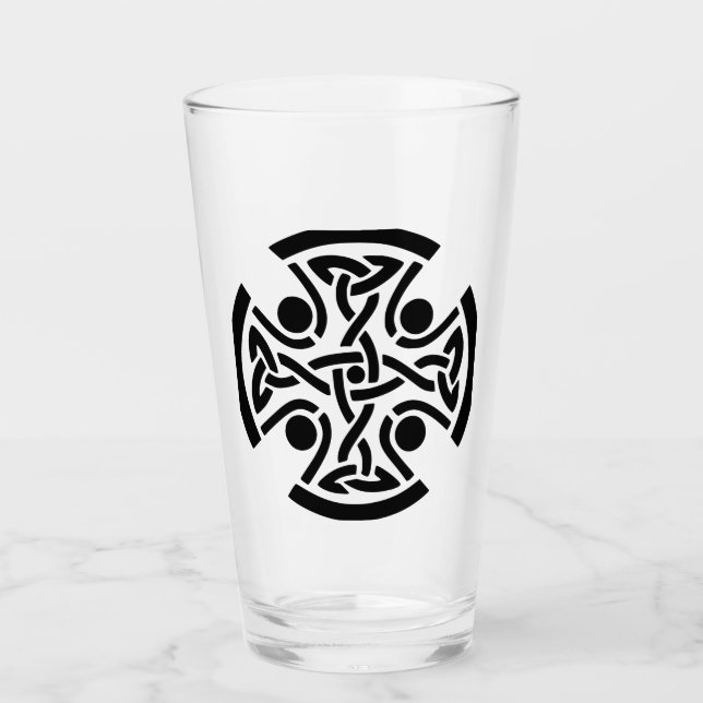 Copo De Pint Arte Fina da Antiga Cruz Celta com Entrelaçamento (Frente)