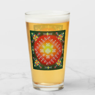 Copo De Pint Arte folclórica tradicional letã com pintura de