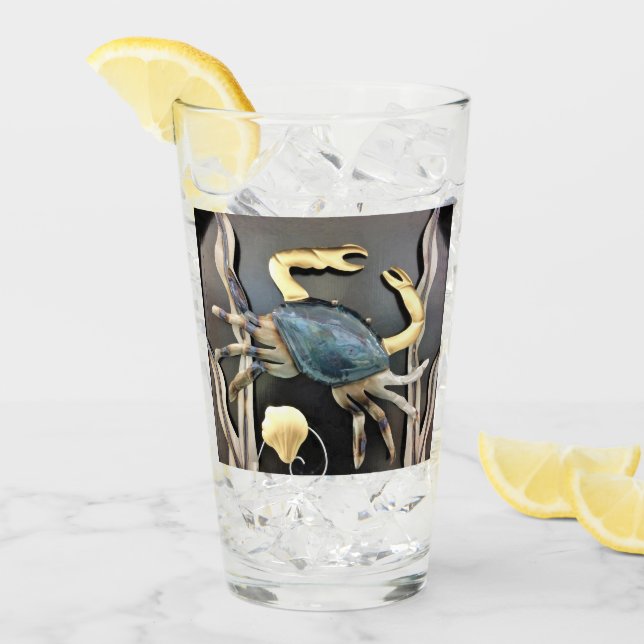 Copo De Pint Arte Metálica Azul (Gelo frontal)