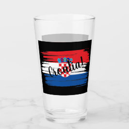 Copo De Pint Artesanato BrushAVE Croácia Bandeira