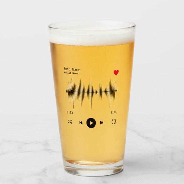 Copo De Pint Artista e Música do Player Personalizado (Frente (Preenchido))
