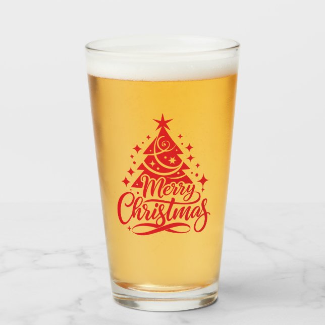 Copo De Pint Árvore de Natal (Frente (Preenchido))