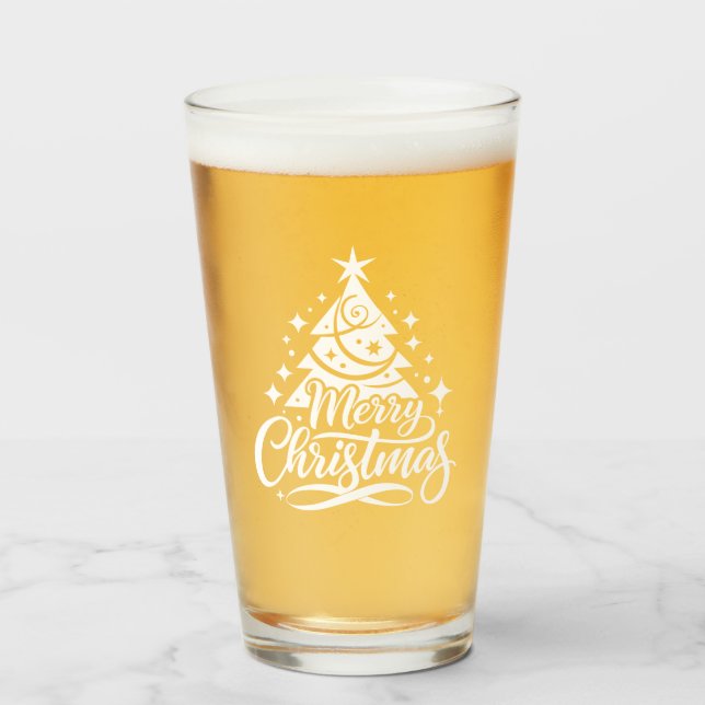 Copo De Pint Árvore de Natal (Frente (Preenchido))