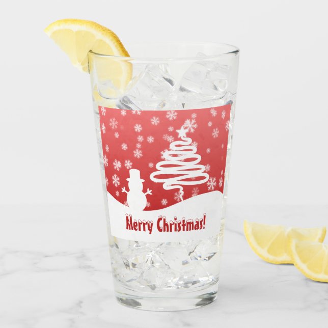 Copo De Pint Árvore de Natal Branca e Neve (Gelo frontal)