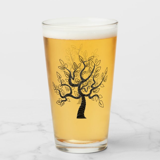 Copo De Pint Árvore de Vidro (Frente (Preenchido))