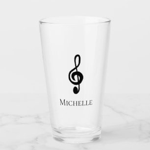 Copo De Pint Árvore Musical Clef Black White