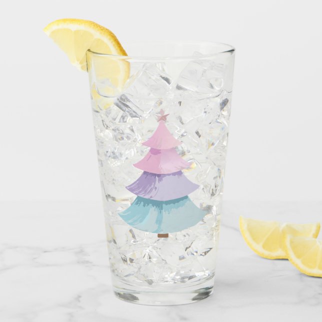 Copo De Pint Árvore Natal Pastel (Gelo frontal)